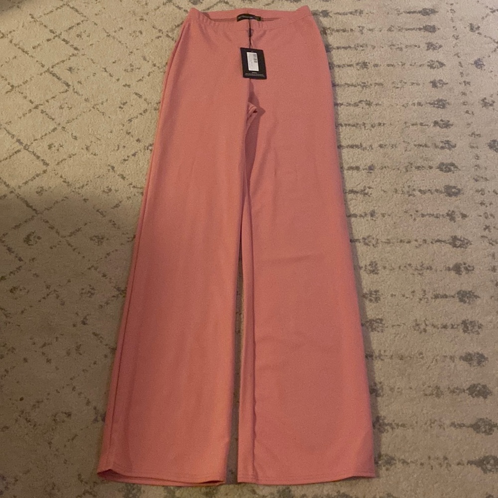 NWT Pretty Little Thing high wasted wide leg pants